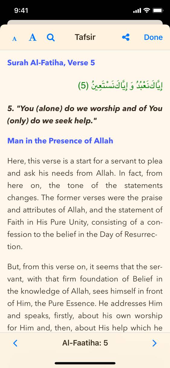 Quran iOS App Tafsir